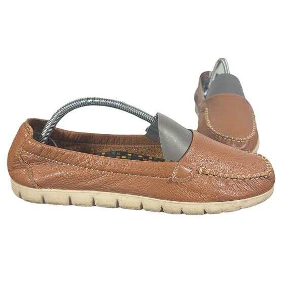 SAS Loafers Sz 8.5 Brown Leather Moccasin Comfort Walking Flats Casual Shoes USA - Picture 1 of 9